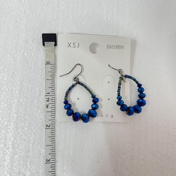 18 Sets Style Earrings Boho Gold Silver Blue Purple Dangling Round Dot - Picture 3 of 10